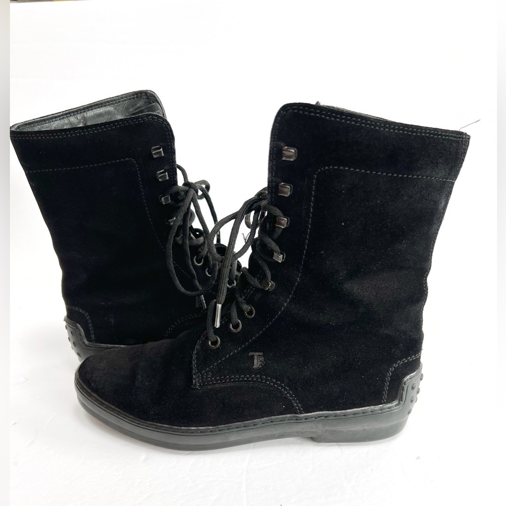 Tod’s Leather Lace Up Combat Boots